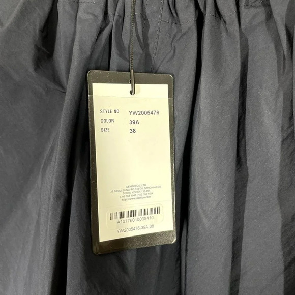 DÉ MOO NWT Lair Shirring Top Round Neck Size 38 Relaxed Fit Short Sleeve Blue - Picture 2 of 9